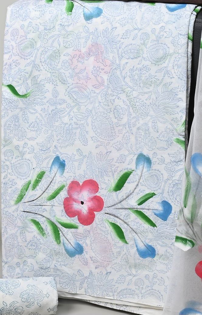ORGANZA DUPATTA COTTON SUIT