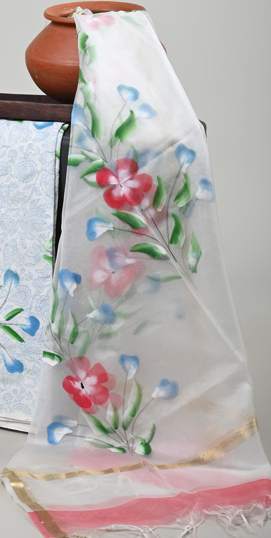 ORGANZA DUPATTA COTTON SUIT