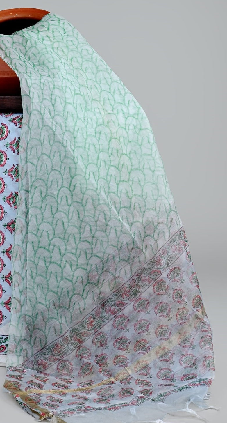 ORGANZA DUPATTA COTTON SUIT