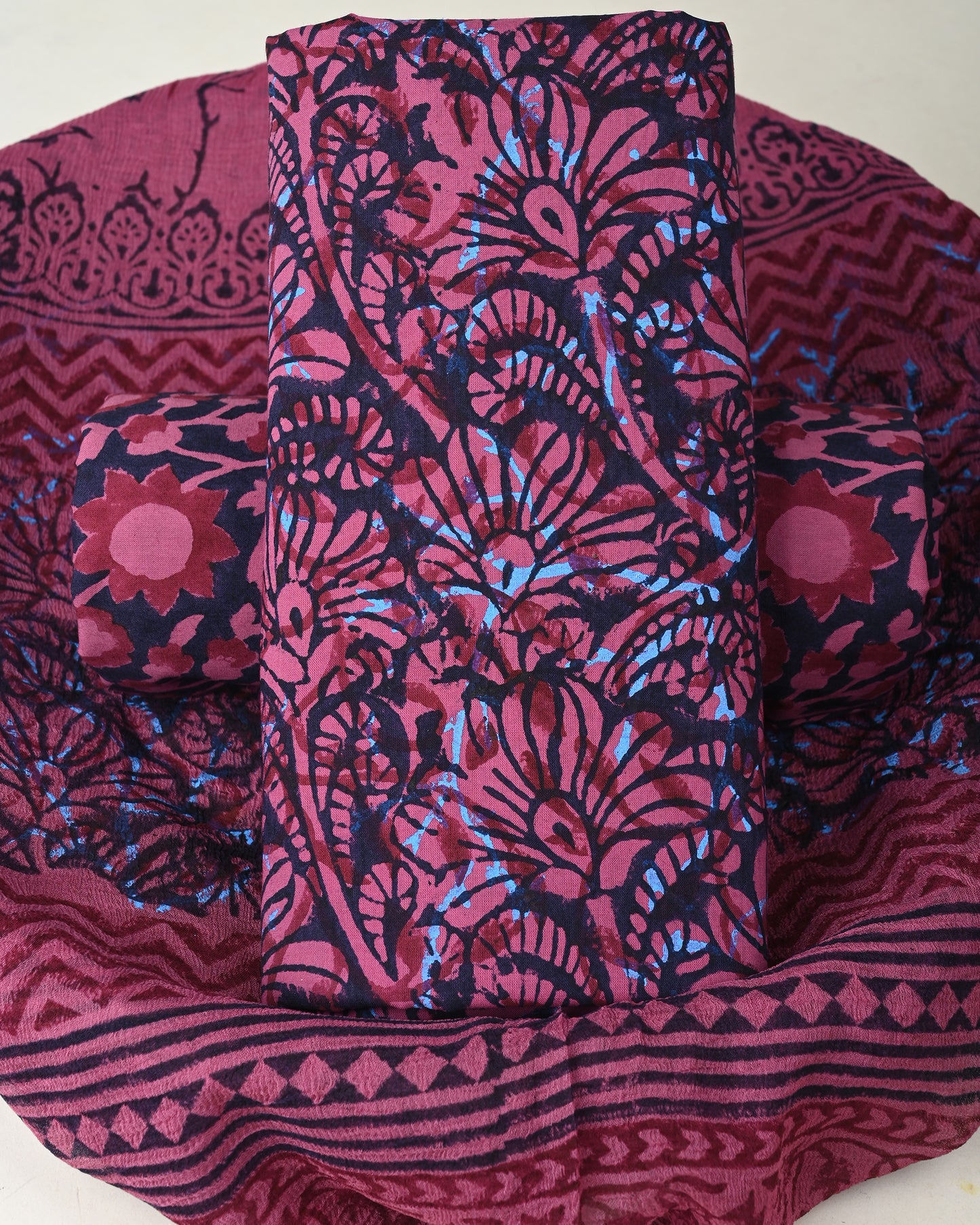 CHIFFON DUPATTA COTTON SUIT