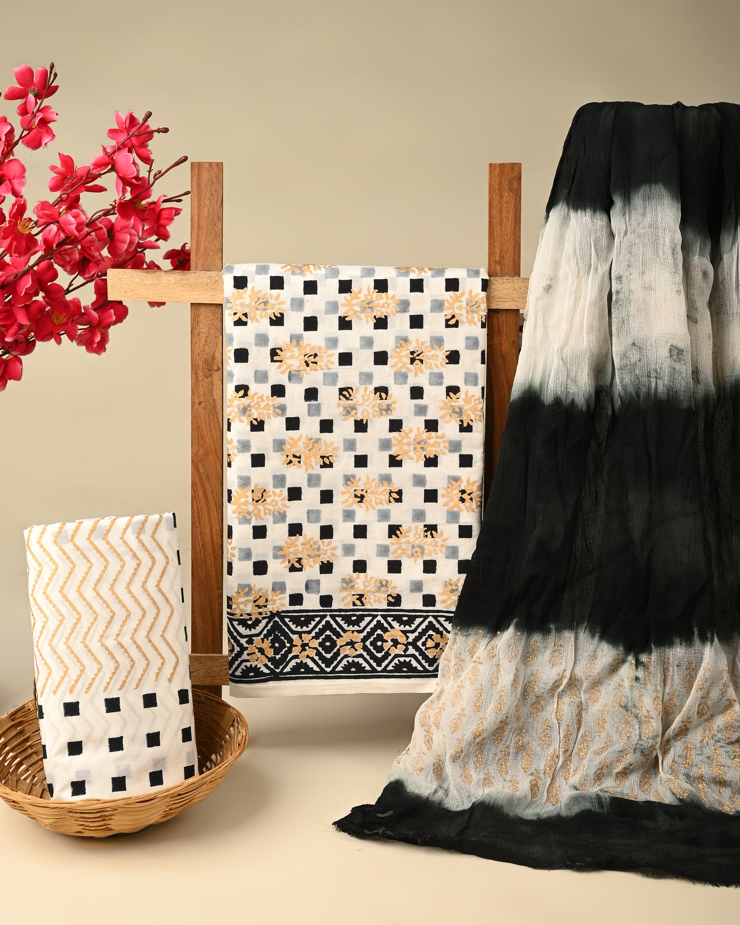 CHIFFON DUPATTA COTTON SUIT