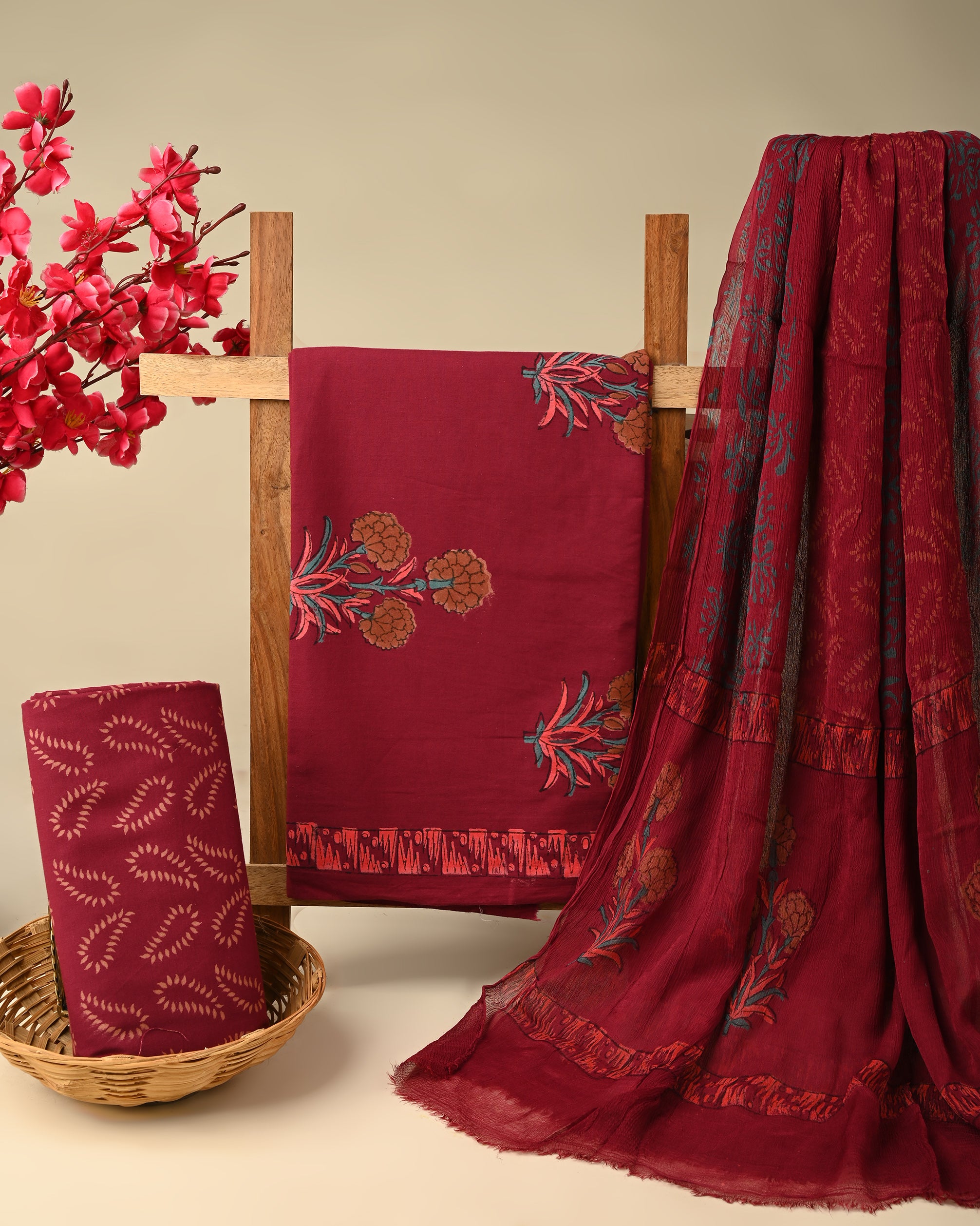 CHIFFON DUPATTA COTTON SUIT