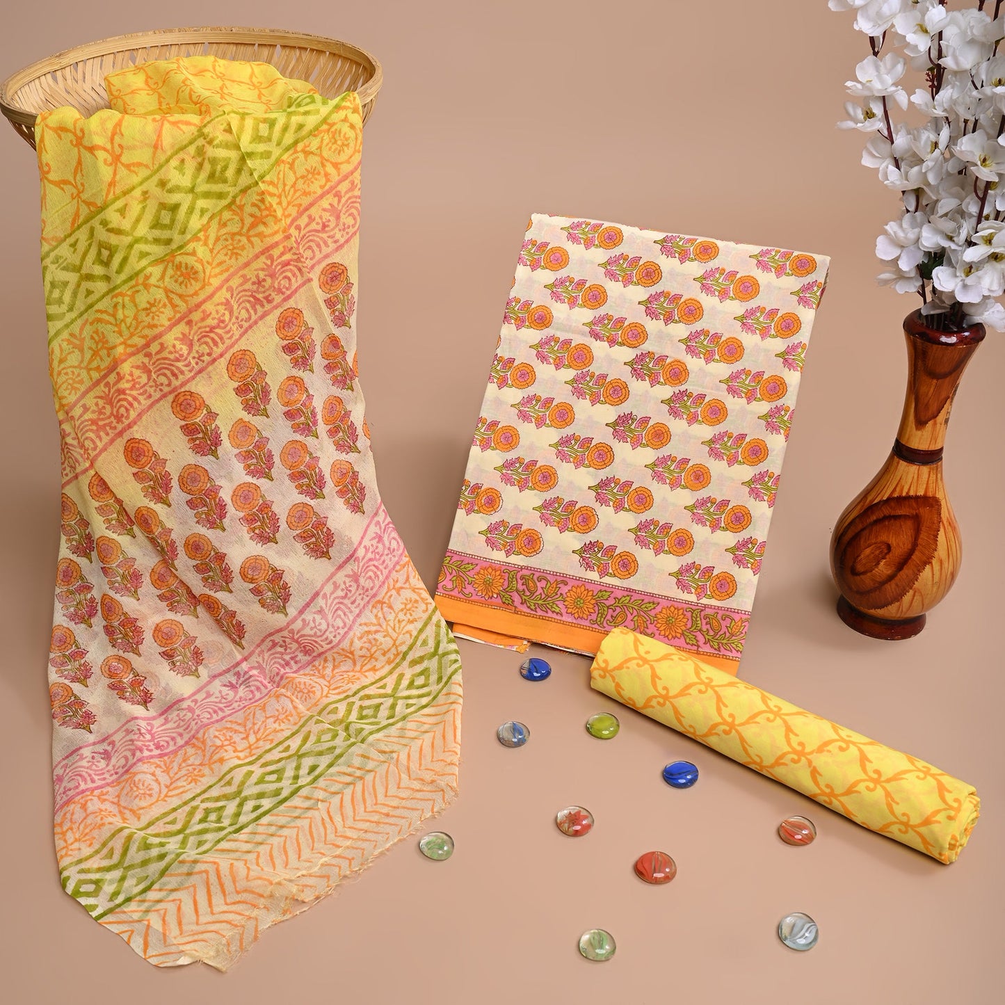 CHIFFON DUPATTA COTTON SUIT