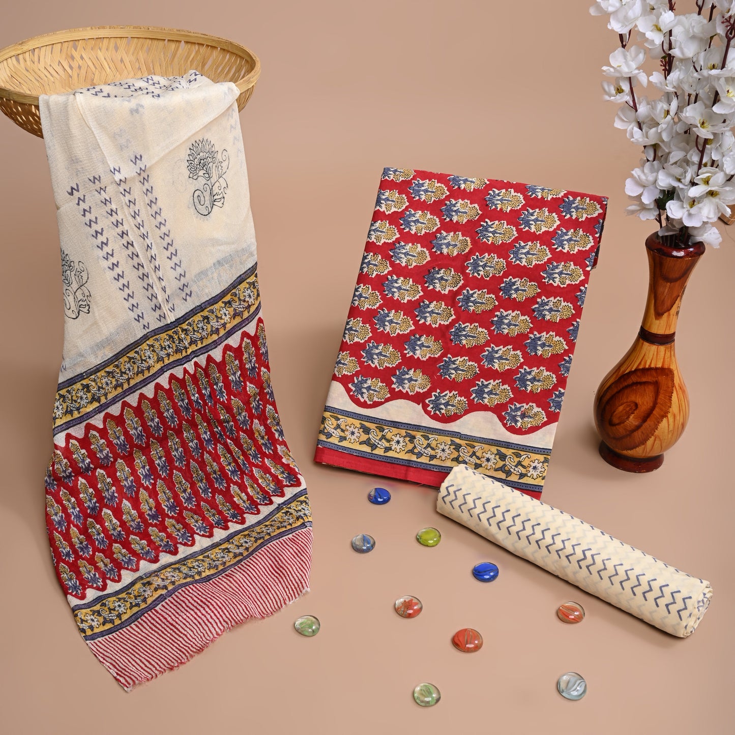 CHIFFON DUPATTA COTTON SUIT