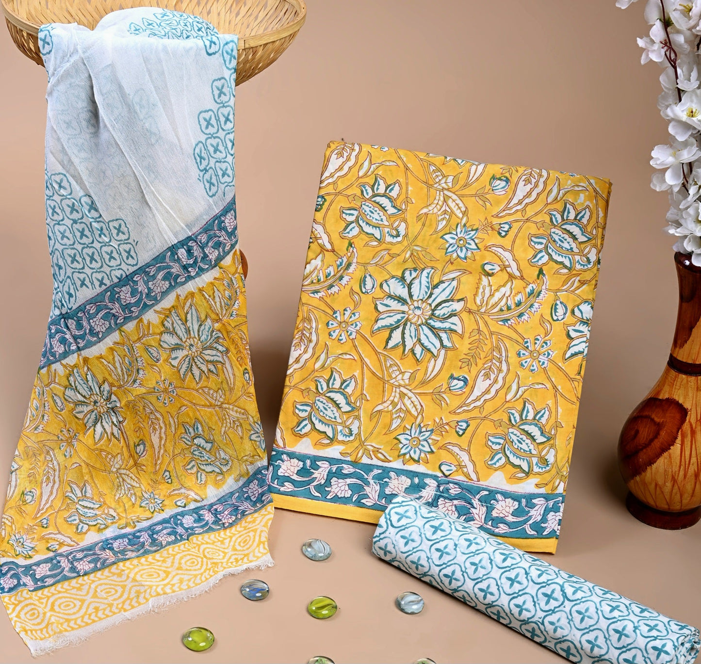 CHIFFON DUPATTA COTTON SUIT