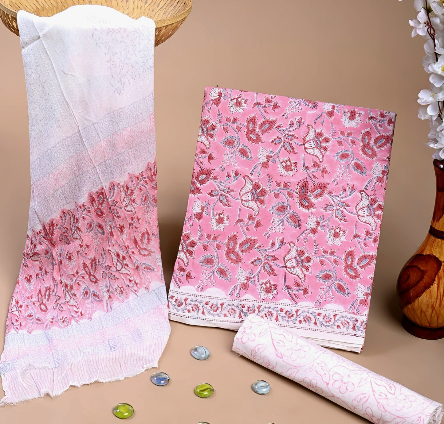 CHIFFON DUPATTA COTTON SUIT