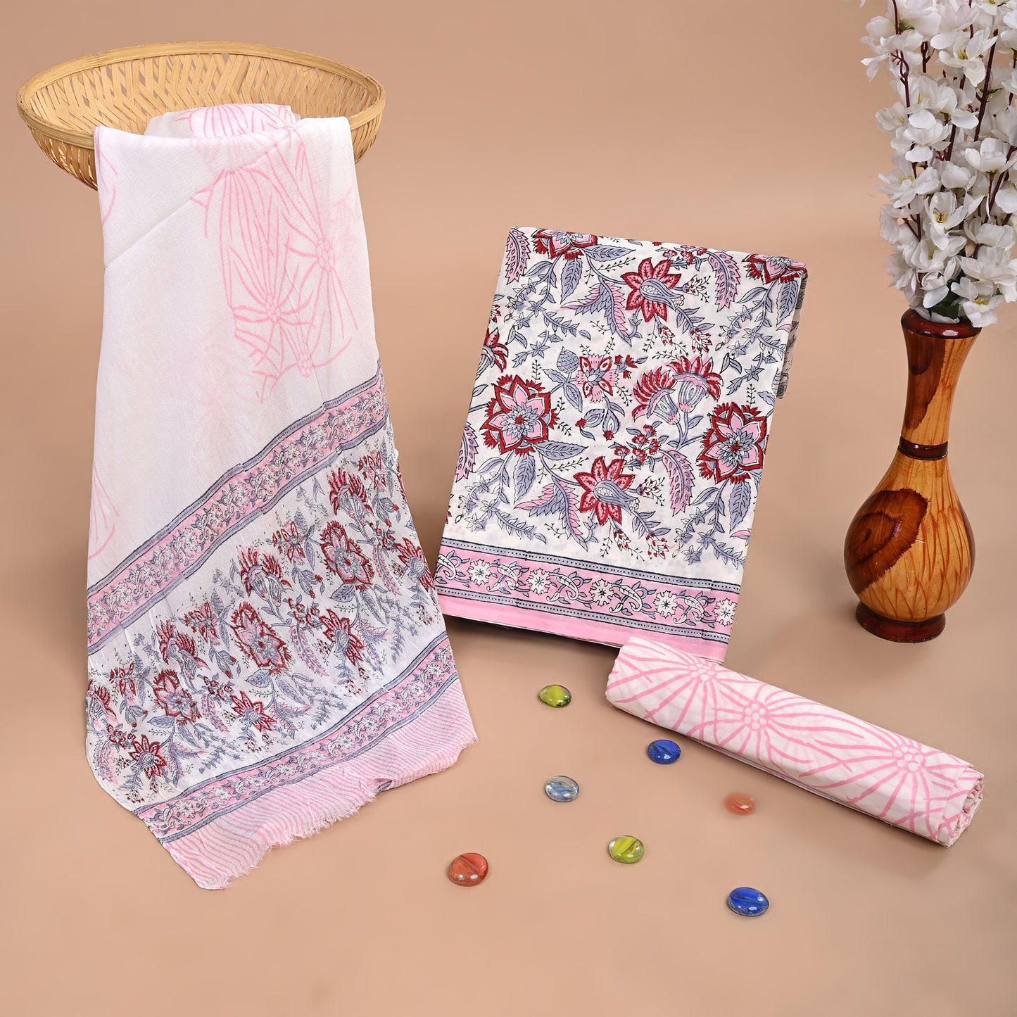 CHIFFON DUPATTA COTTON SUIT