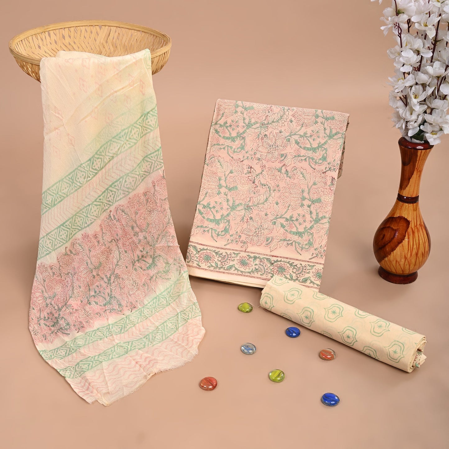 CHIFFON DUPATTA COTTON SUIT