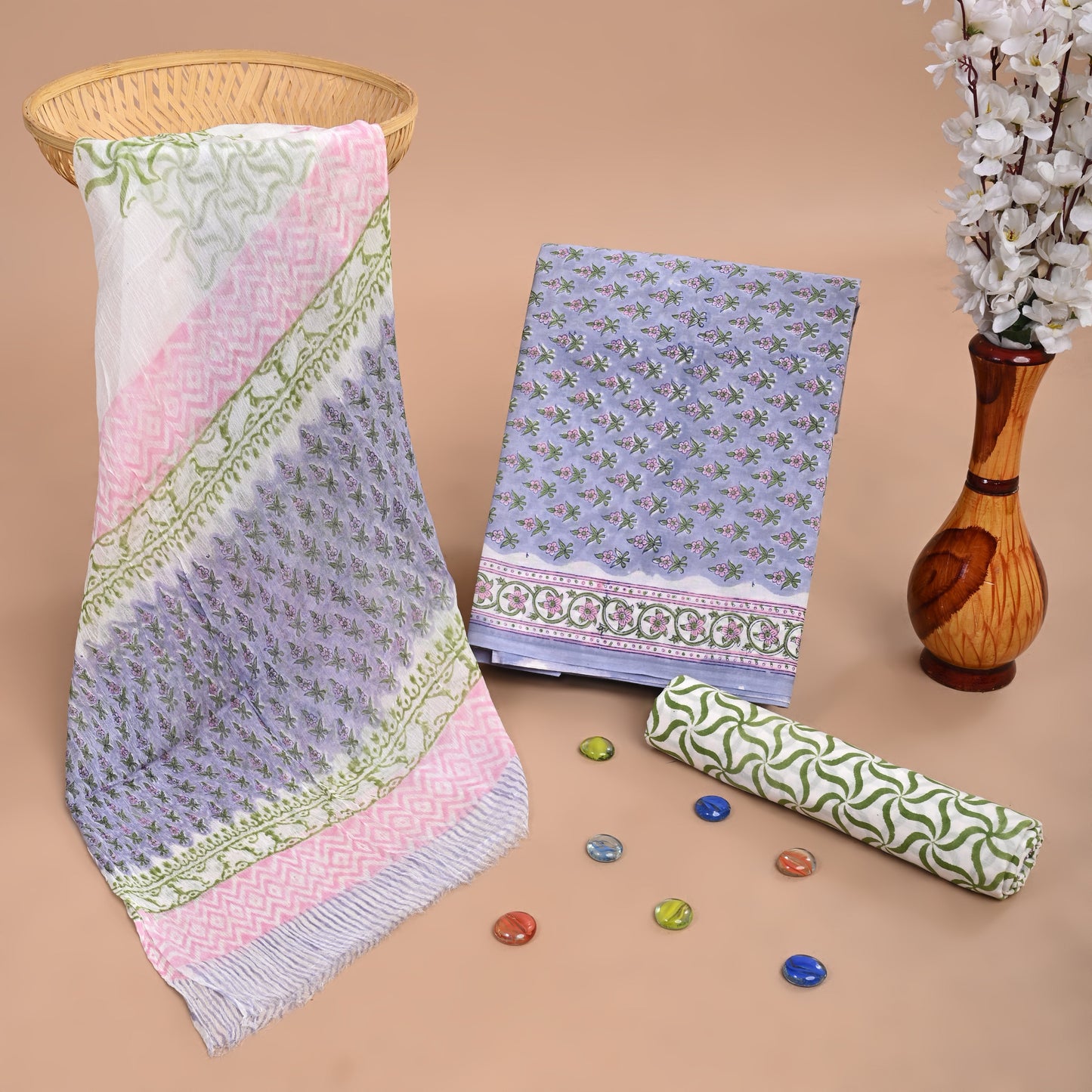 CHIFFON DUPATTA COTTON SUIT