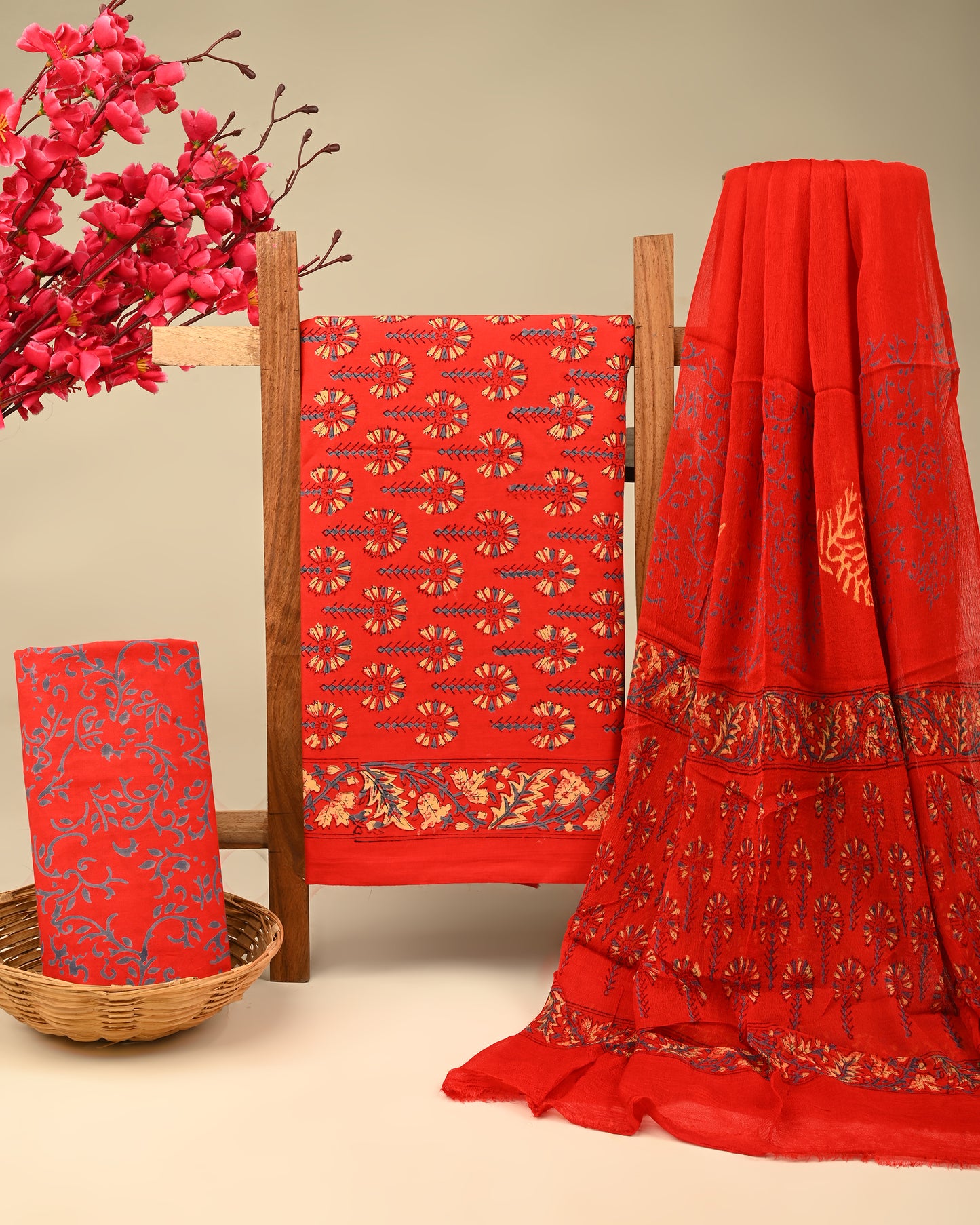 CHIFFON DUPATTA COTTON SUIT