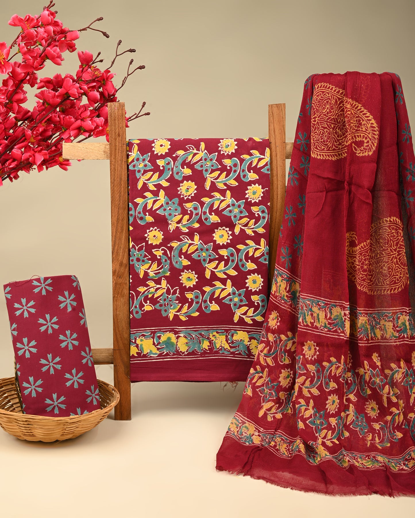 CHIFFON DUPATTA COTTON SUIT