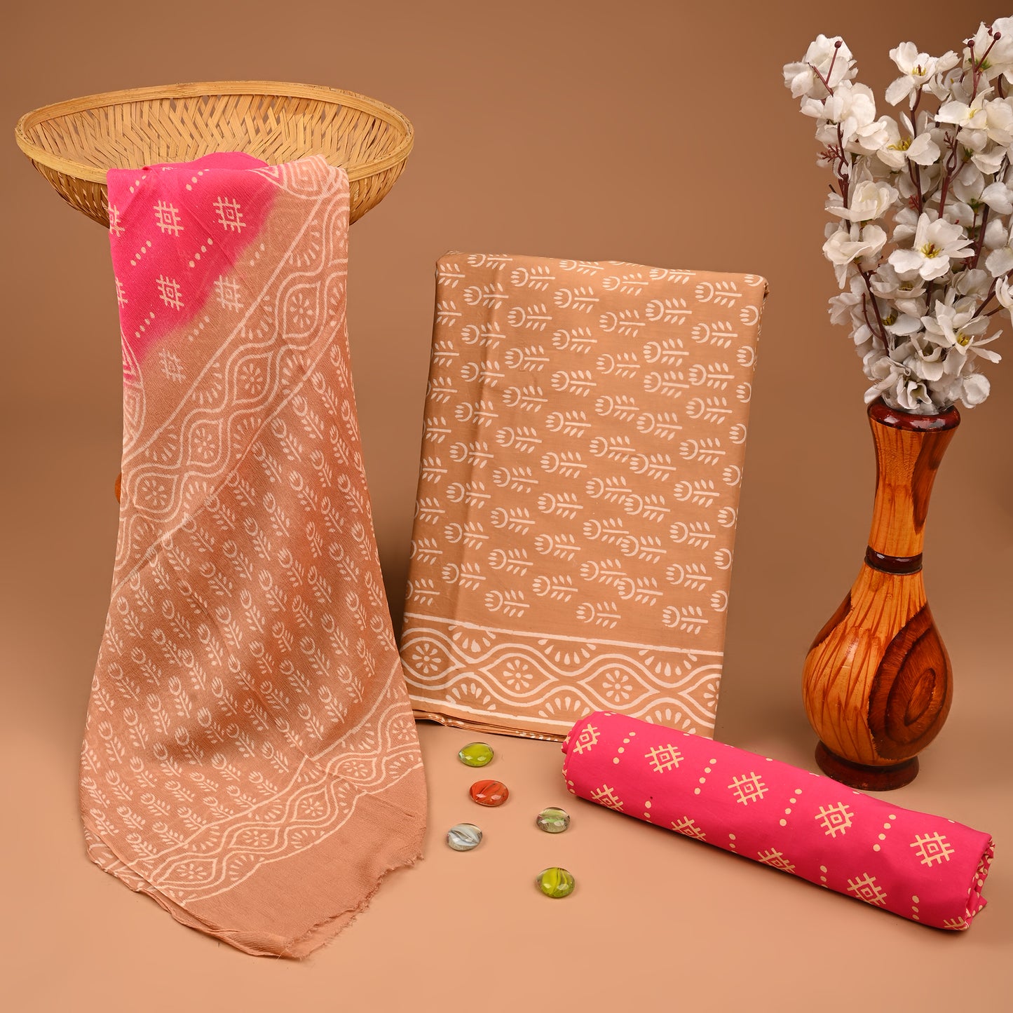 CHIFFON DUPATTA COTTON SUIT