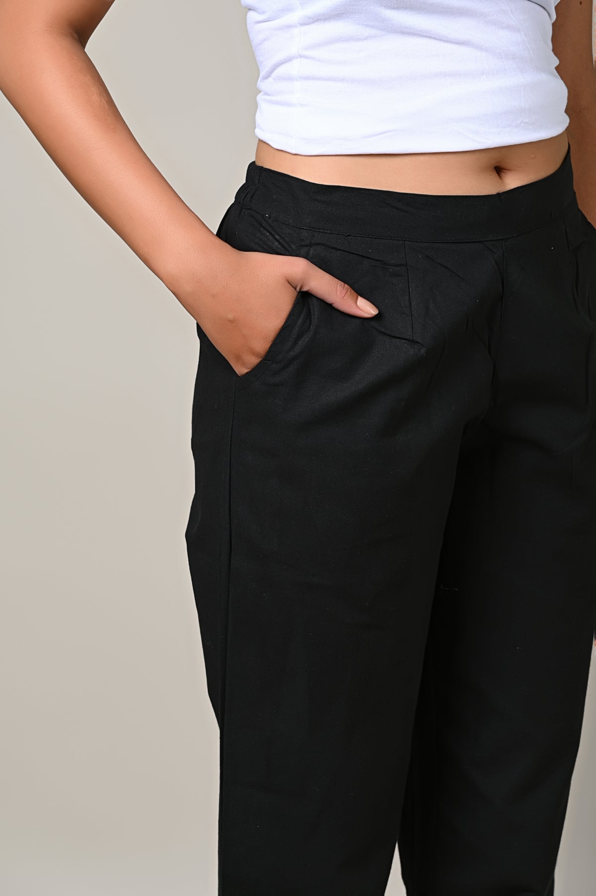 BLACK COTTON PANT FOR WOMEN