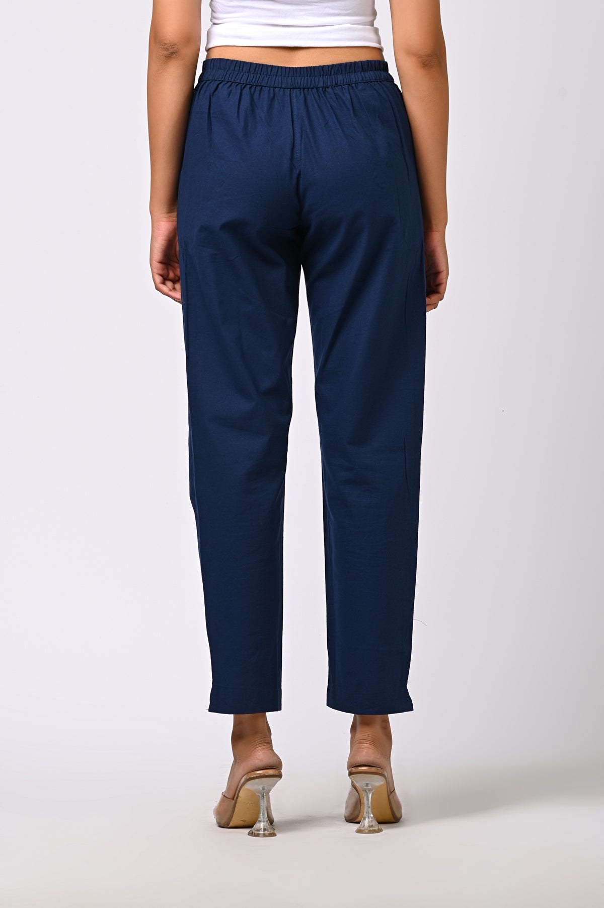 BLUE COTTON PANT FOR WOMEN