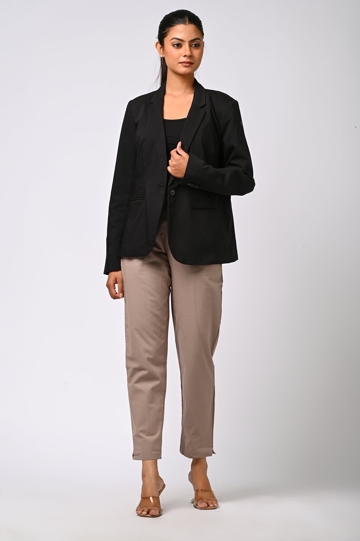 GREY COTTON PANT FOR WOMEN