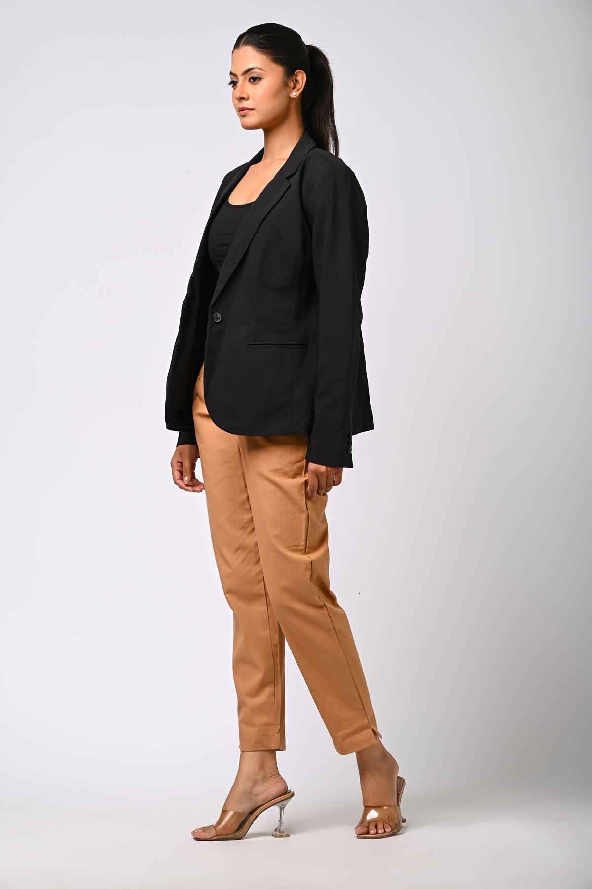 COFFEE COTTON PANT FOR WOMEN