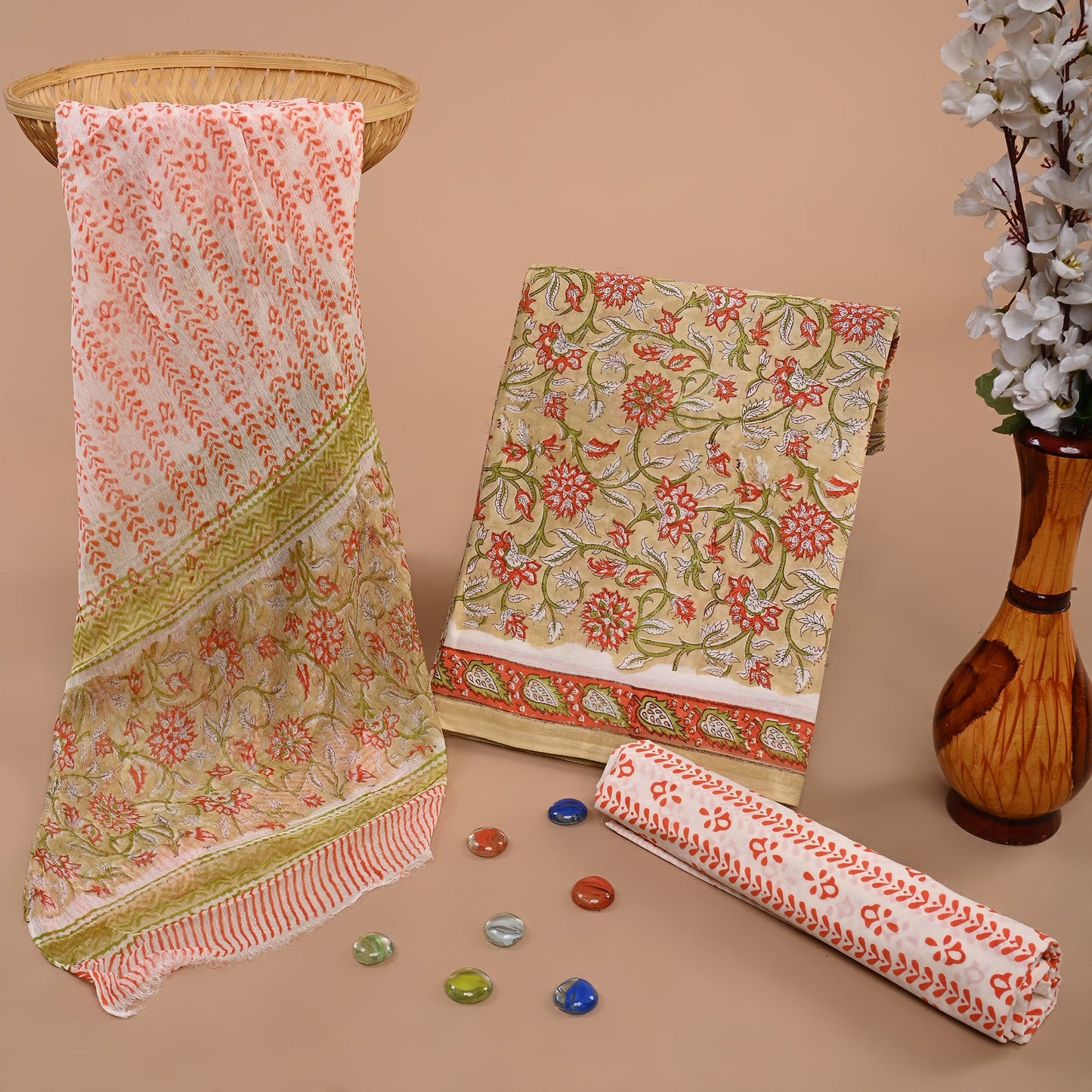 CHIFFON DUPATTA COTTON SUIT
