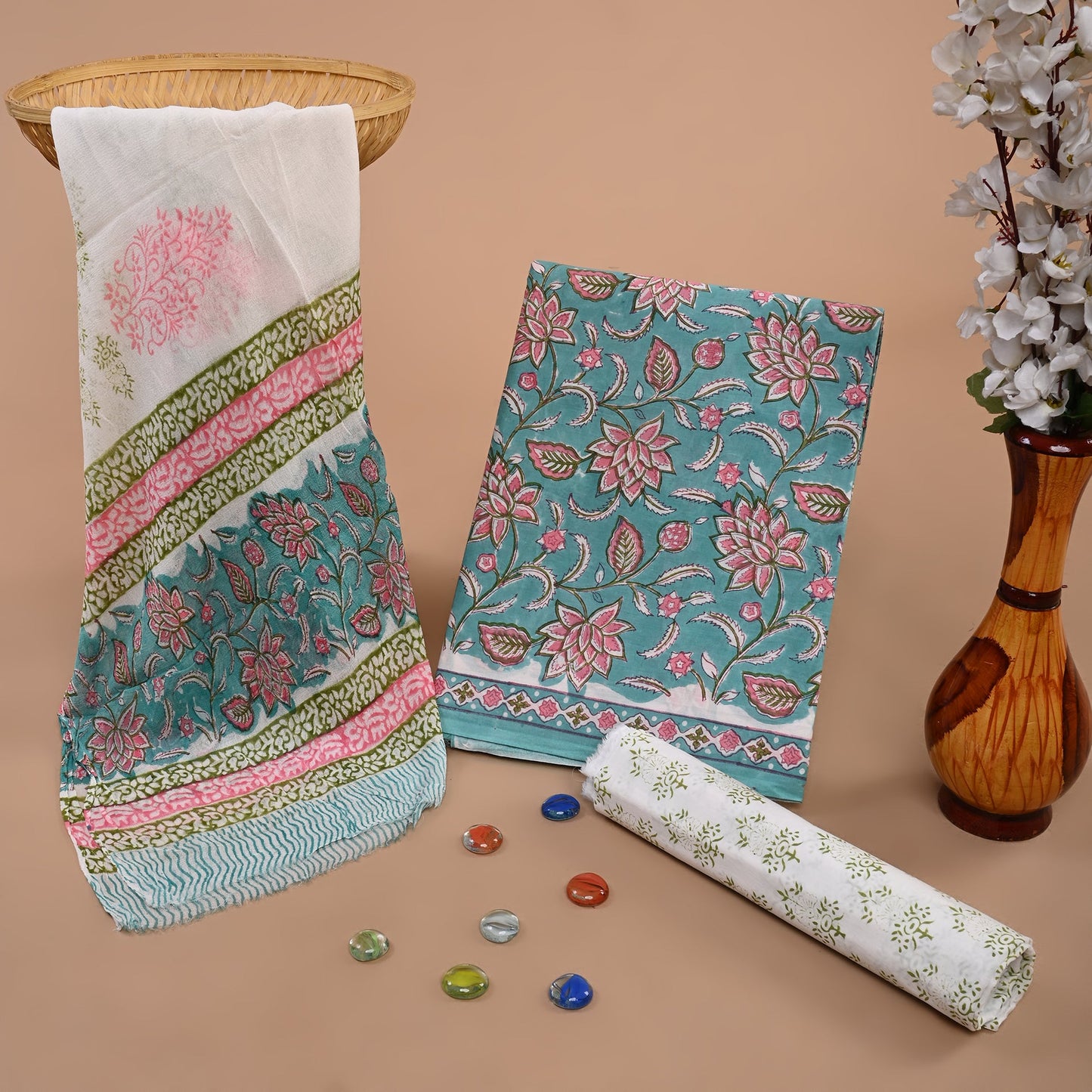 CHIFFON DUPATTA COTTON SUIT