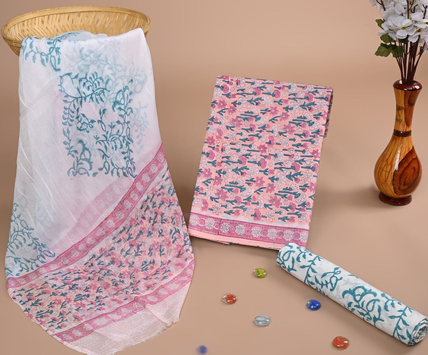 CHIFFON DUPATTA COTTON SUIT