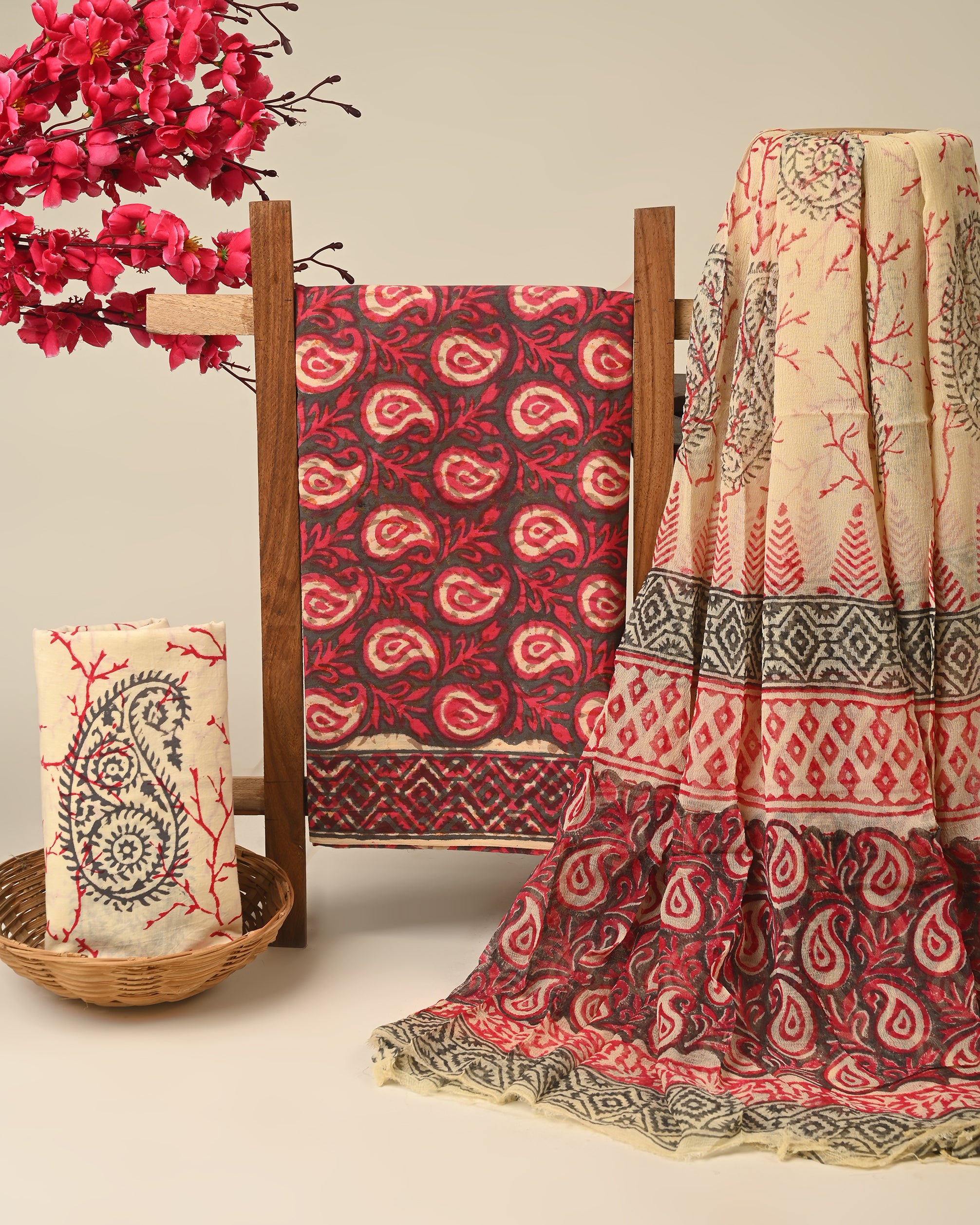 CHIFFON DUPATTA COTTON SUIT