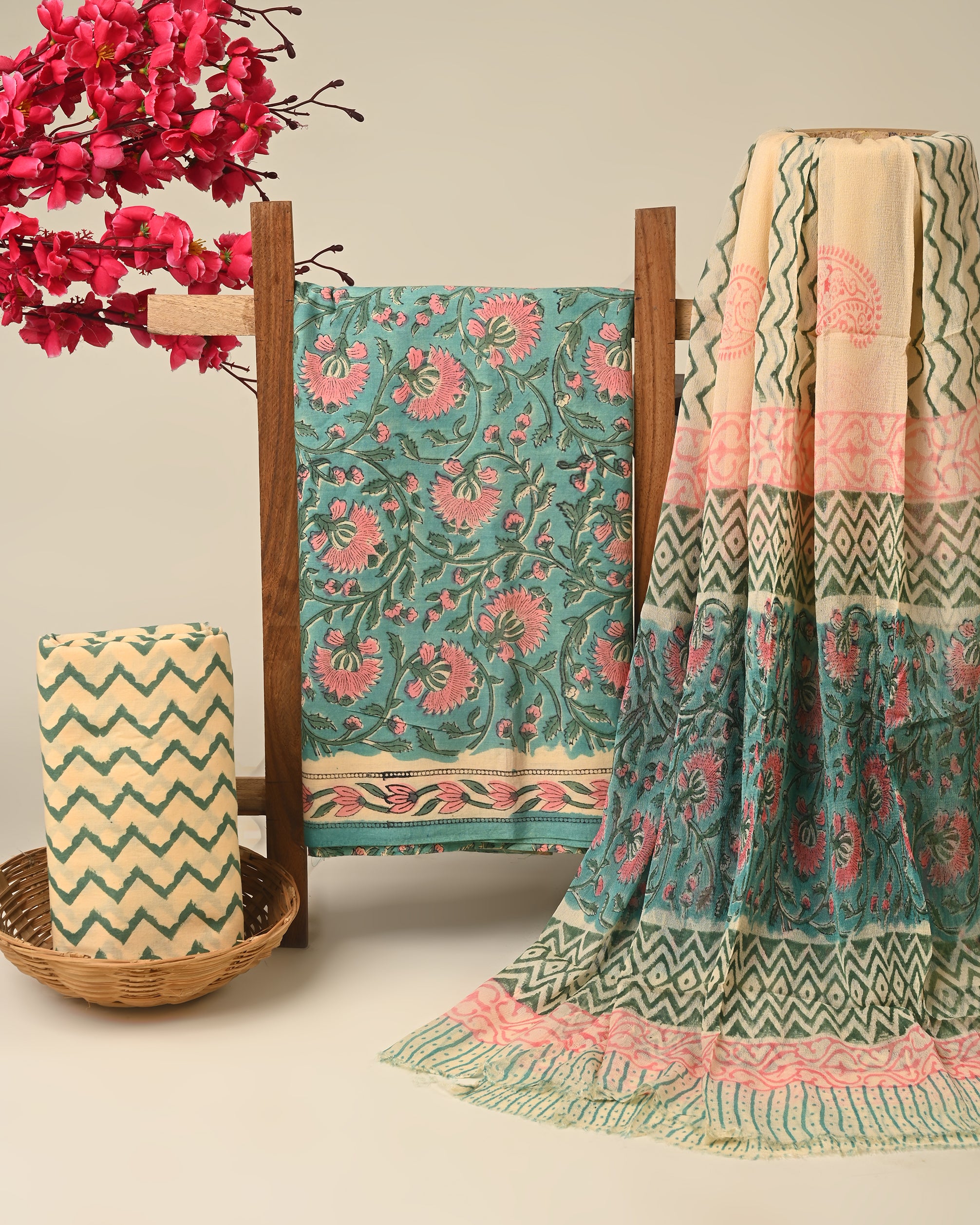 CHIFFON DUPATTA COTTON SUIT