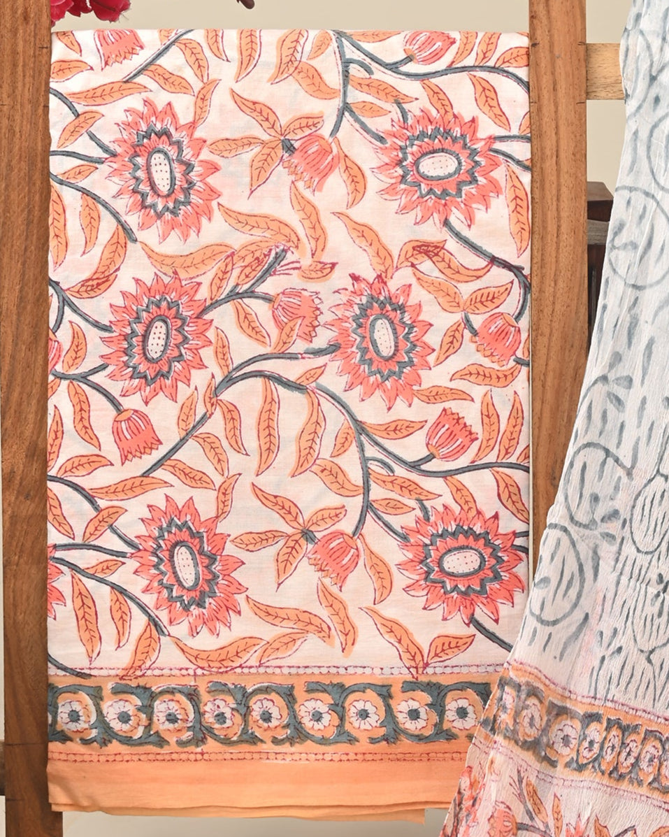 CHIFFON DUPATTA COTTON SUIT