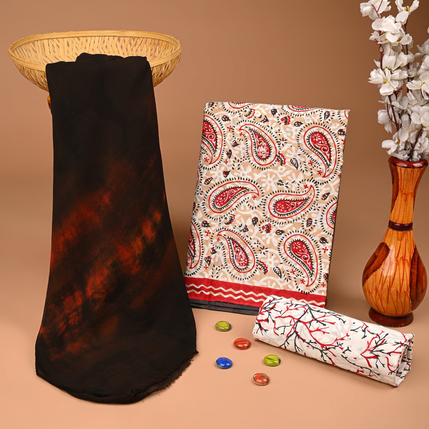CHIFFON DUPATTA COTTON SUIT