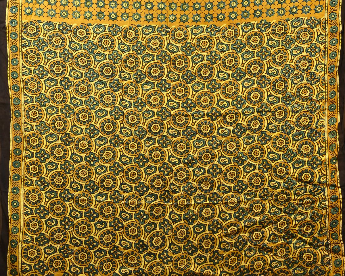 PURE CUPRO MODAL SAREE โ AUTHENTIC AJRAKH HANDBLOCK PRINT