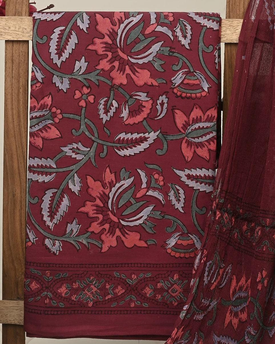 CHIFFON DUPATTA COTTON SUIT