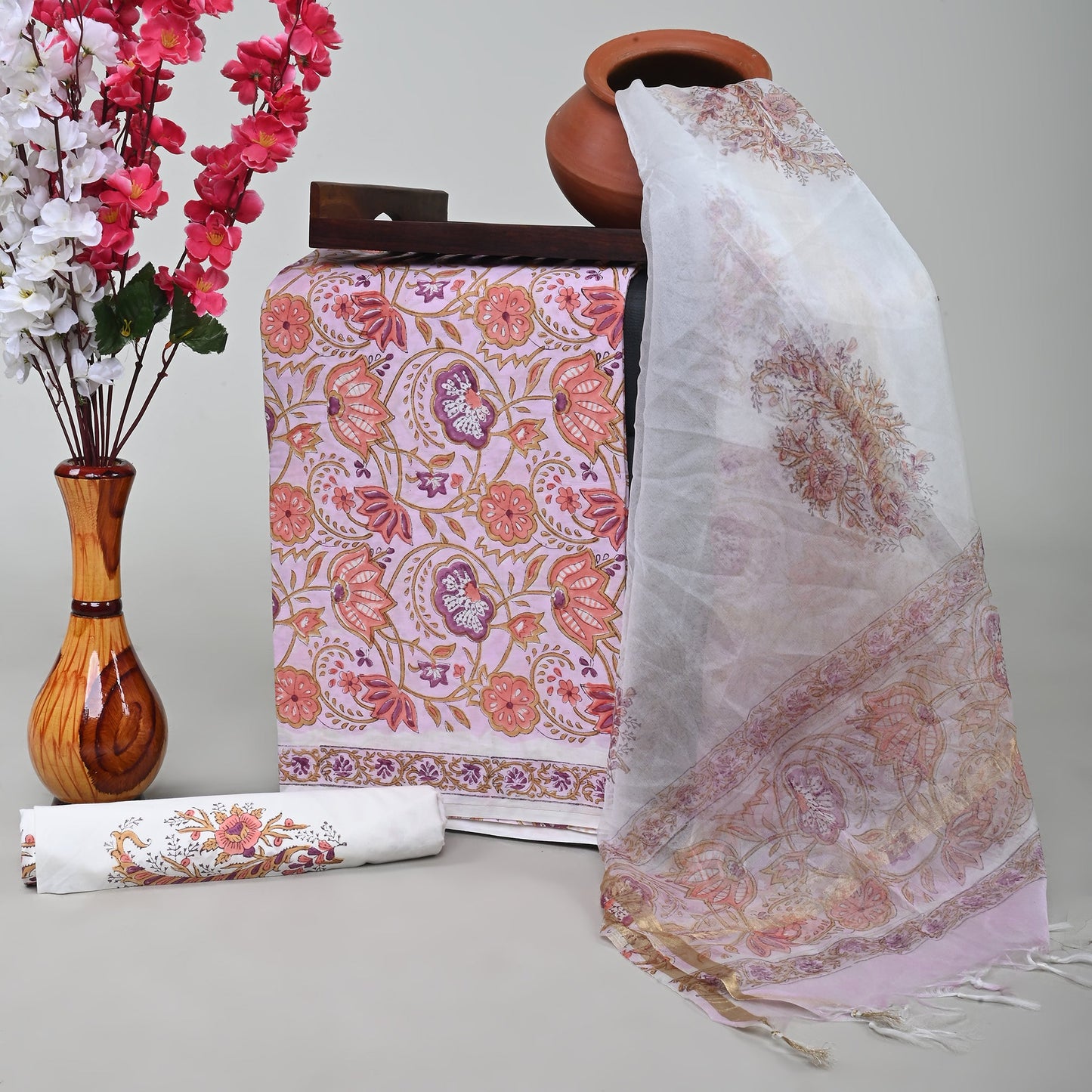 ORGANZA DUPATTA COTTON SUIT