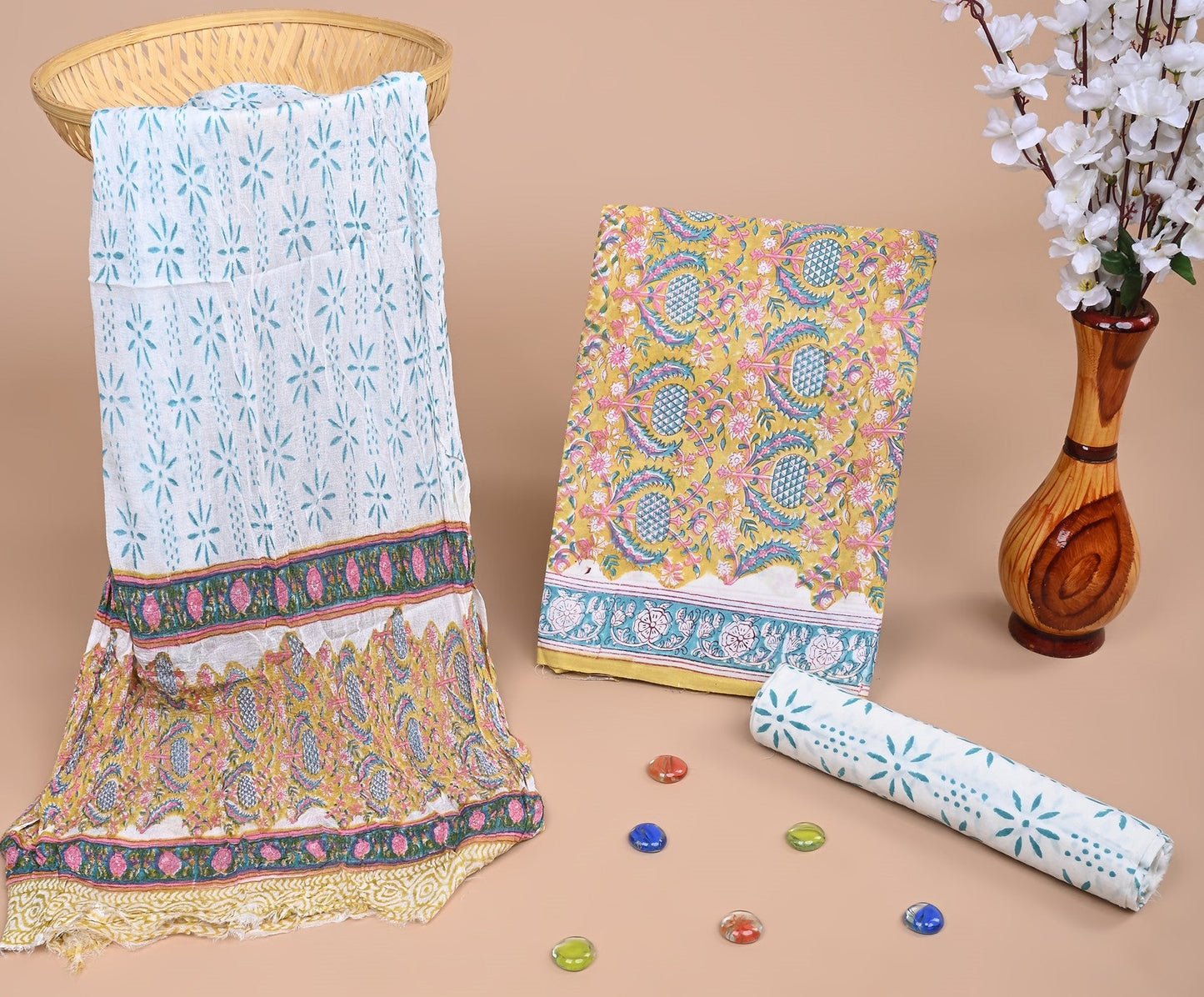 CHIFFON DUPATTA COTTON SUIT