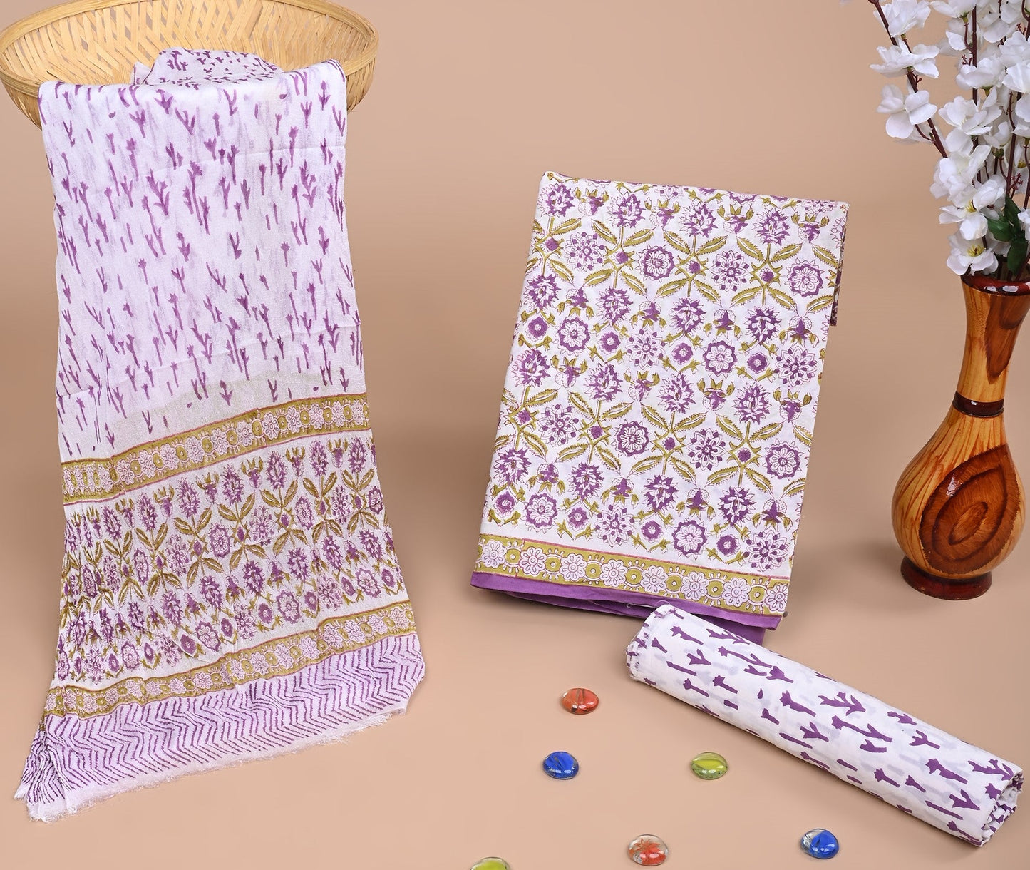 CHIFFON DUPATTA COTTON SUIT