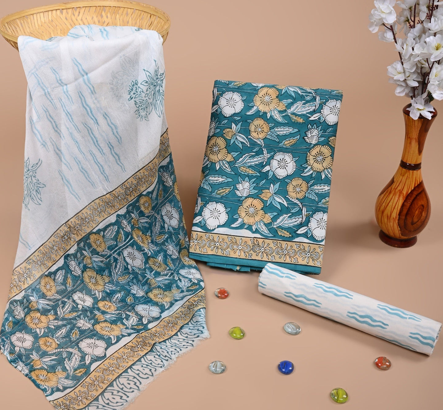 CHIFFON DUPATTA COTTON SUIT