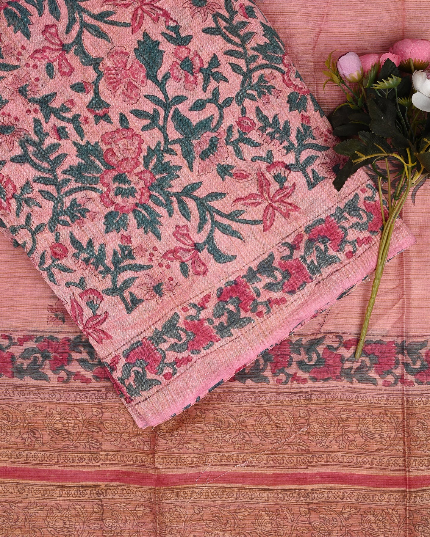 Bhagalpure Cotton Suit (TOP & DUPATTA SET)