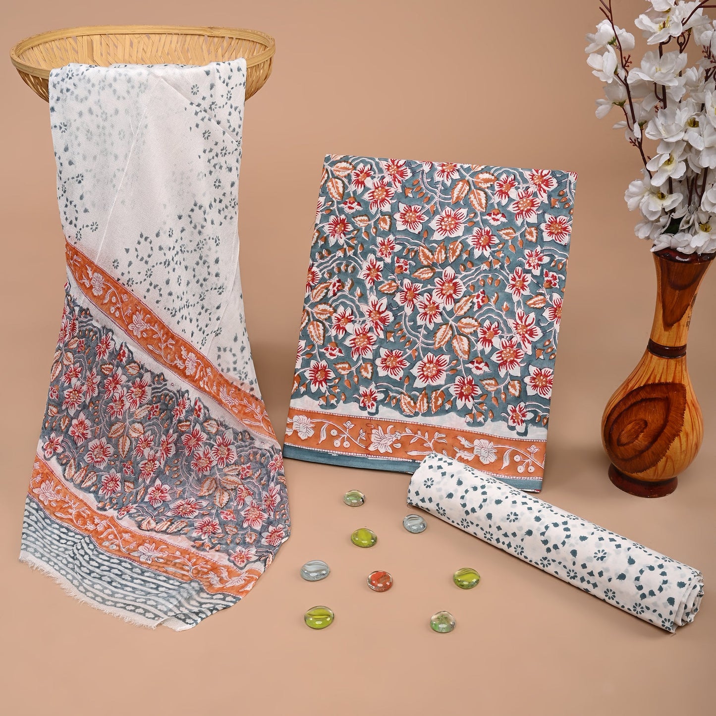 CHIFFON DUPATTA COTTON SUIT