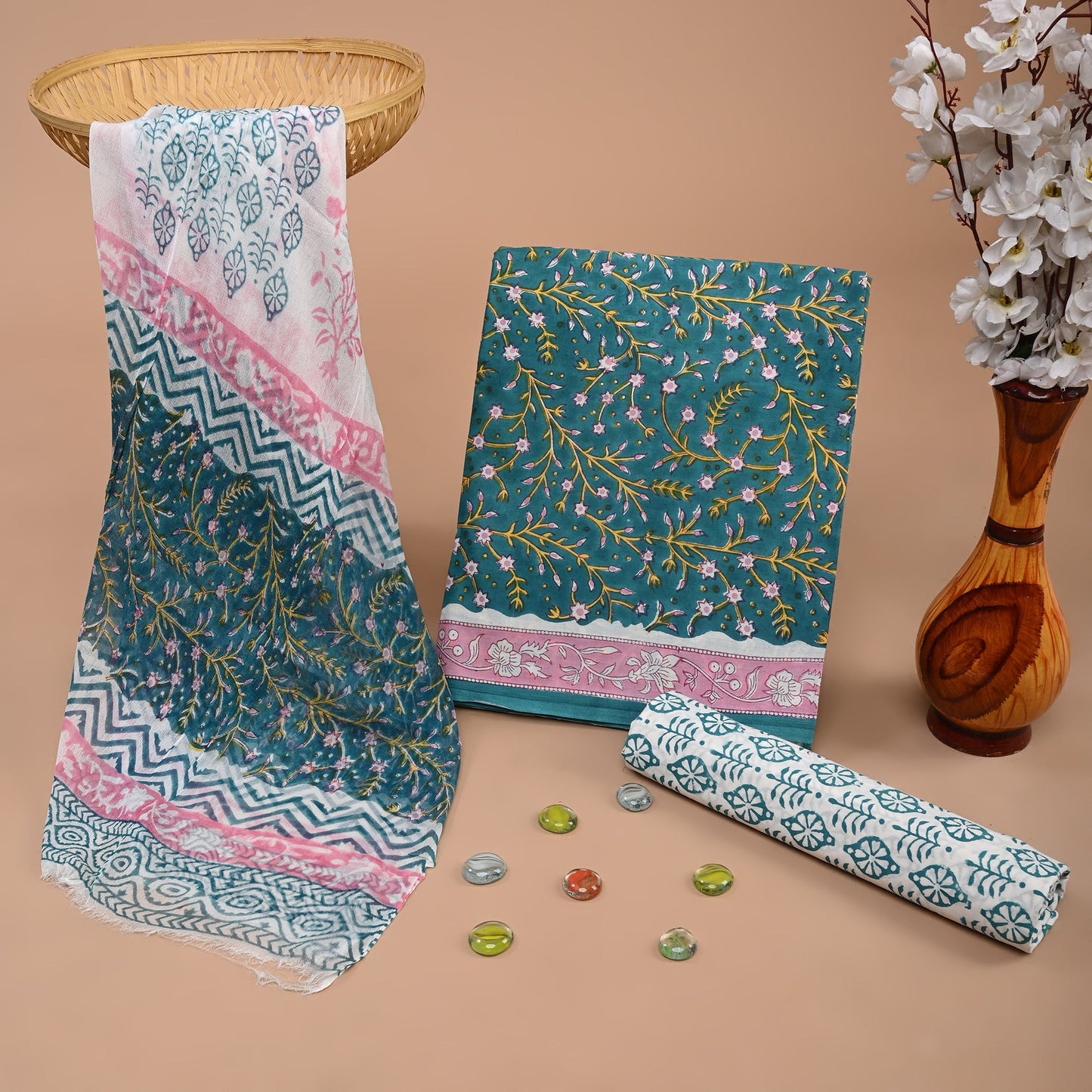 CHIFFON DUPATTA COTTON SUIT