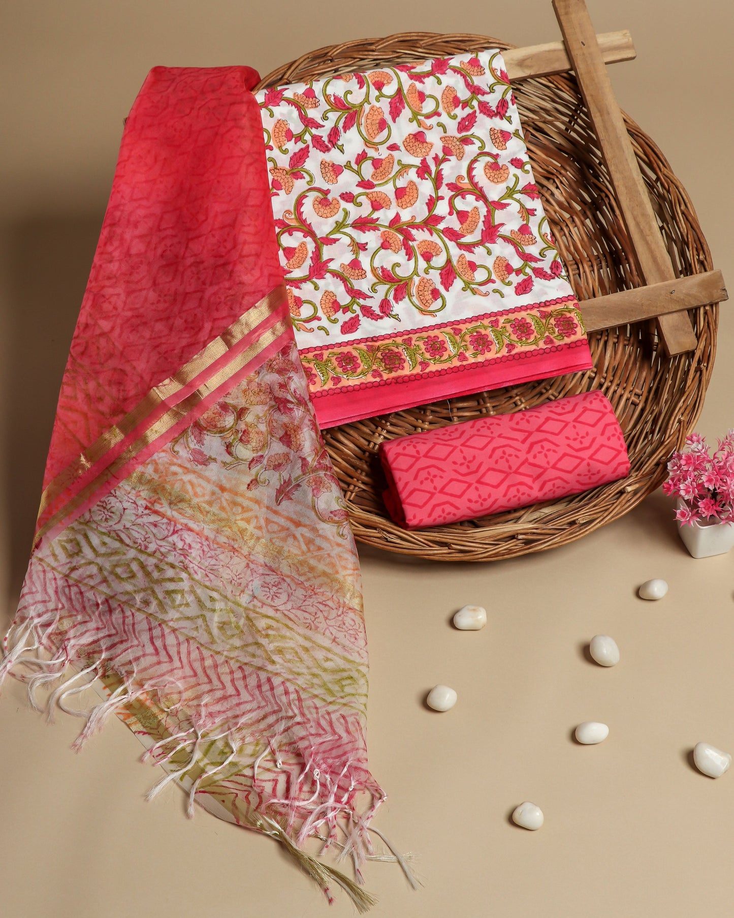 ORGANZA DUPATTA COTTON SUIT