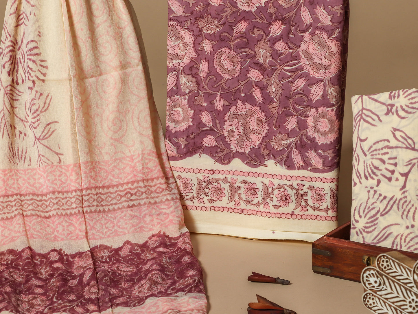 CHIFFON DUPATTA COTTON SUIT