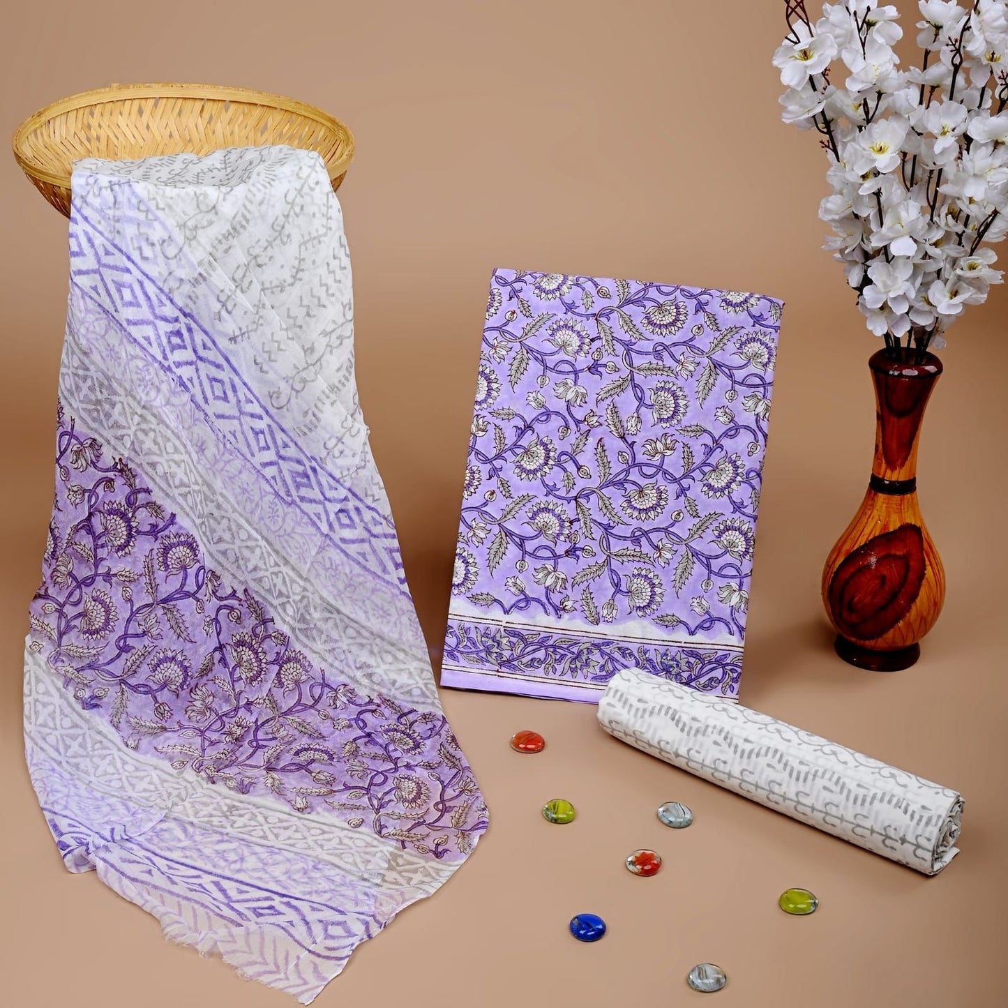 CHIFFON DUPATTA COTTON SUIT