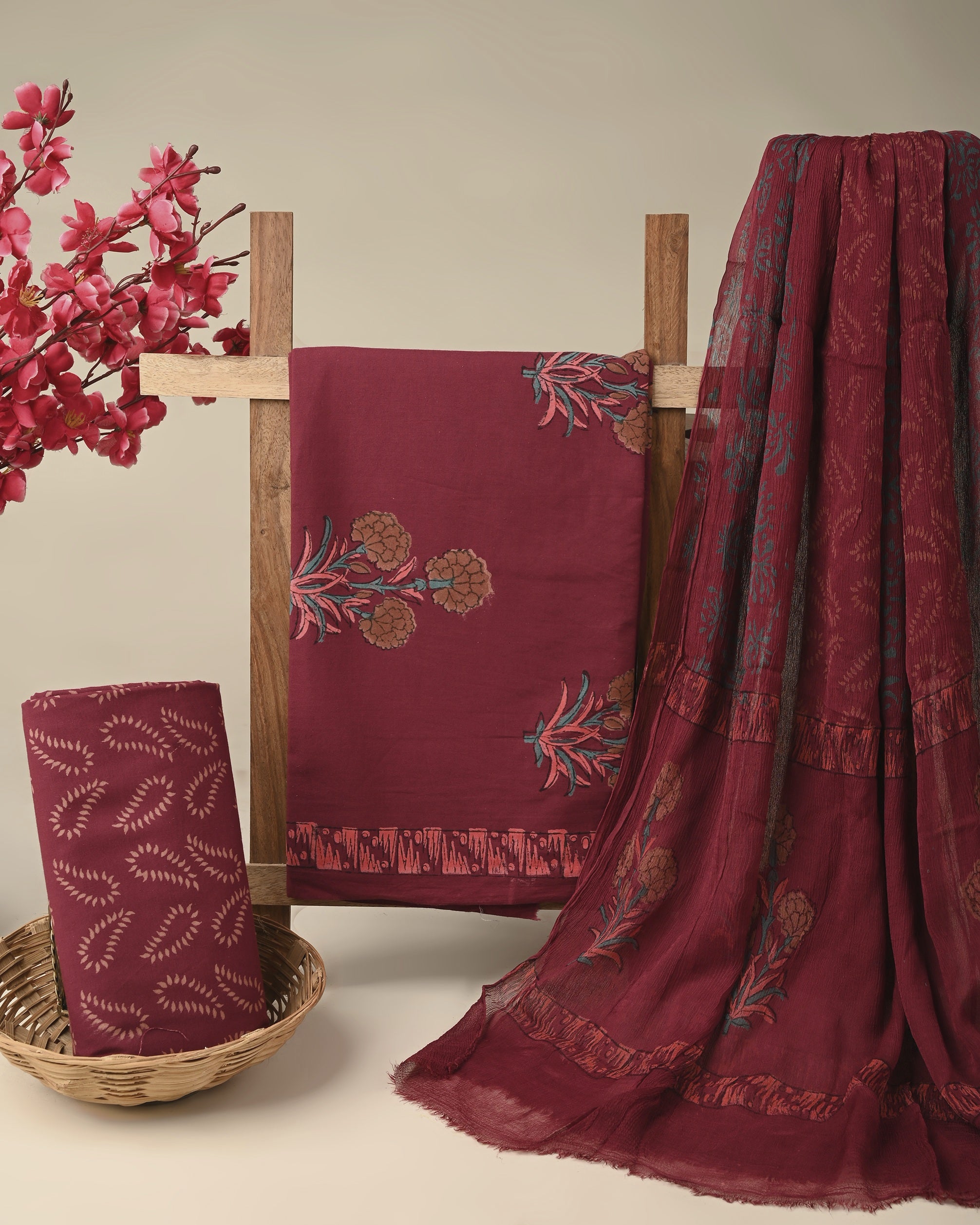 CHIFFON DUPATTA COTTON SUIT