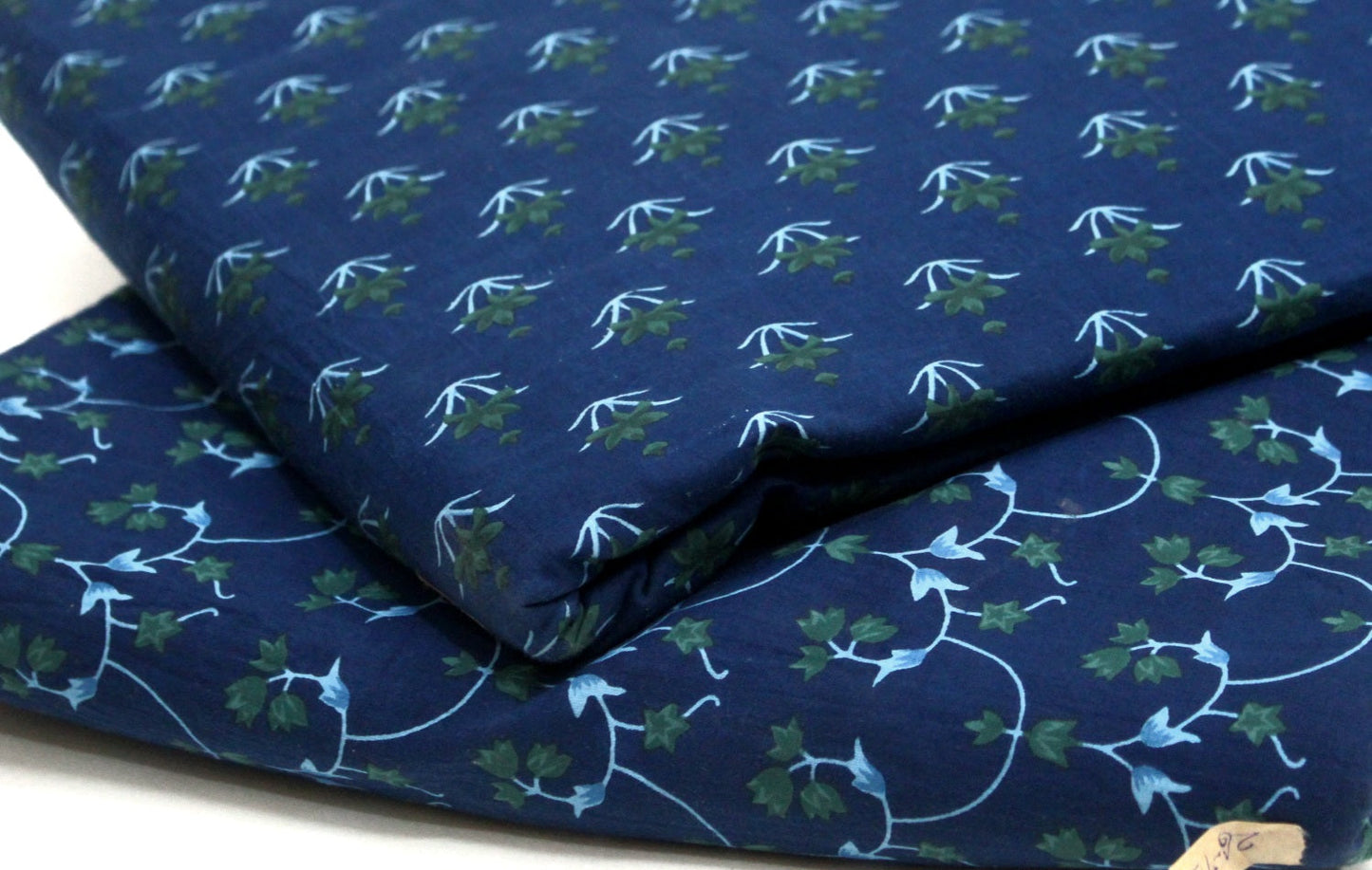 Blue unstitched printed pure cotton fabric or dress material top and bottom set for women for dress from tanchui having sangeneri print bagru print Jaipuri print
