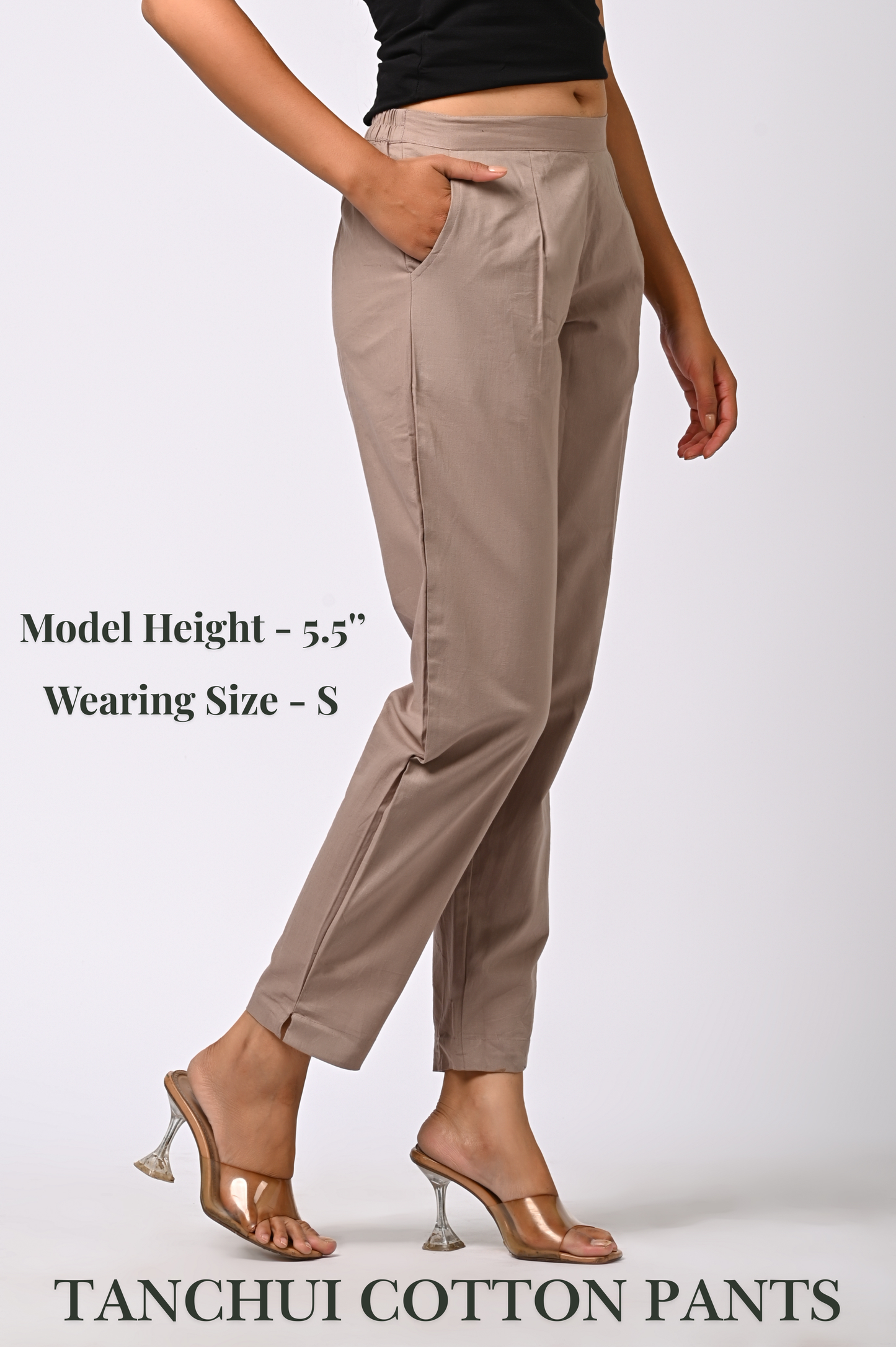 GREY COTTON PANT FOR WOMEN