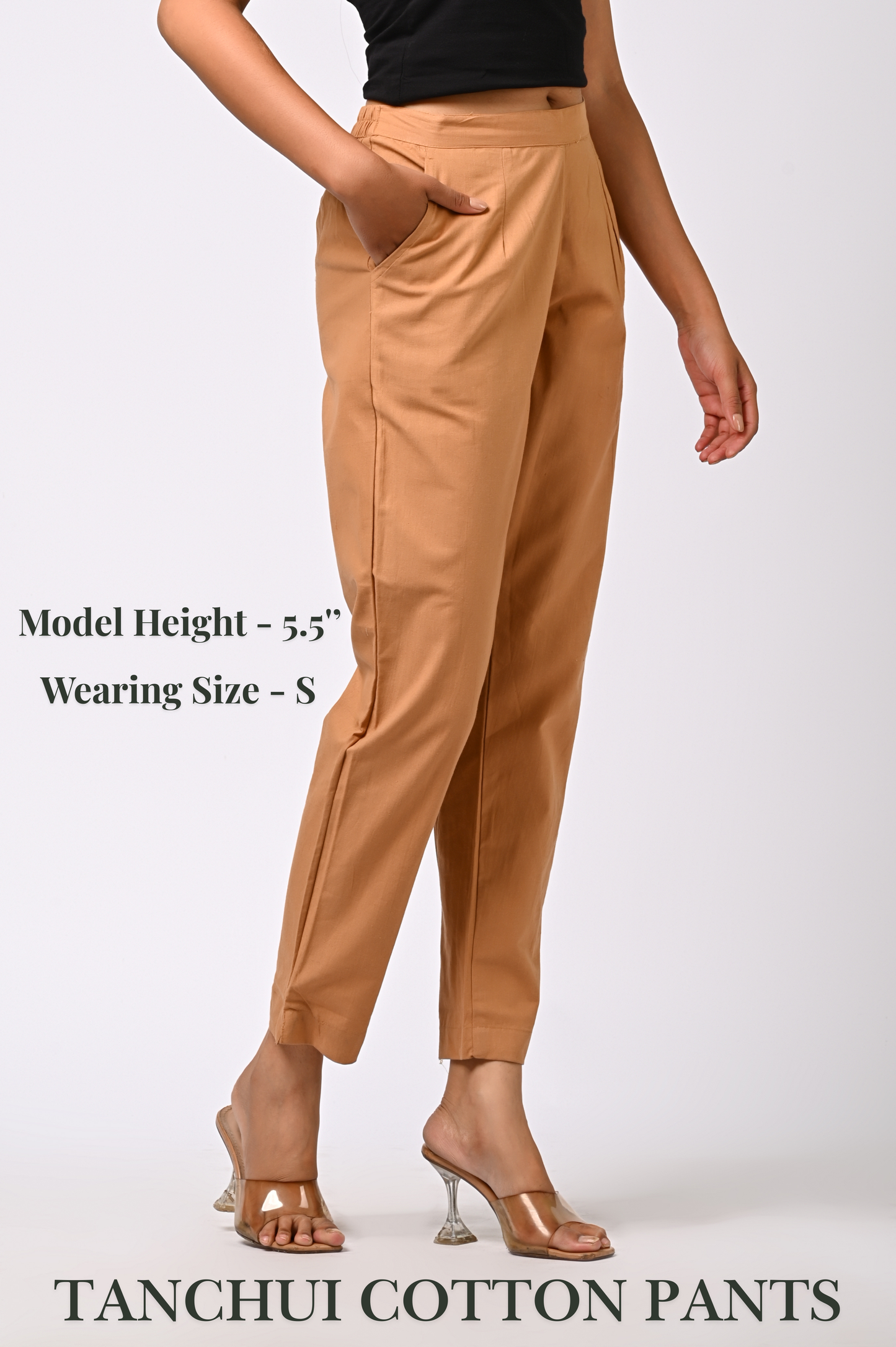 COFFEE COTTON PANT FOR WOMEN