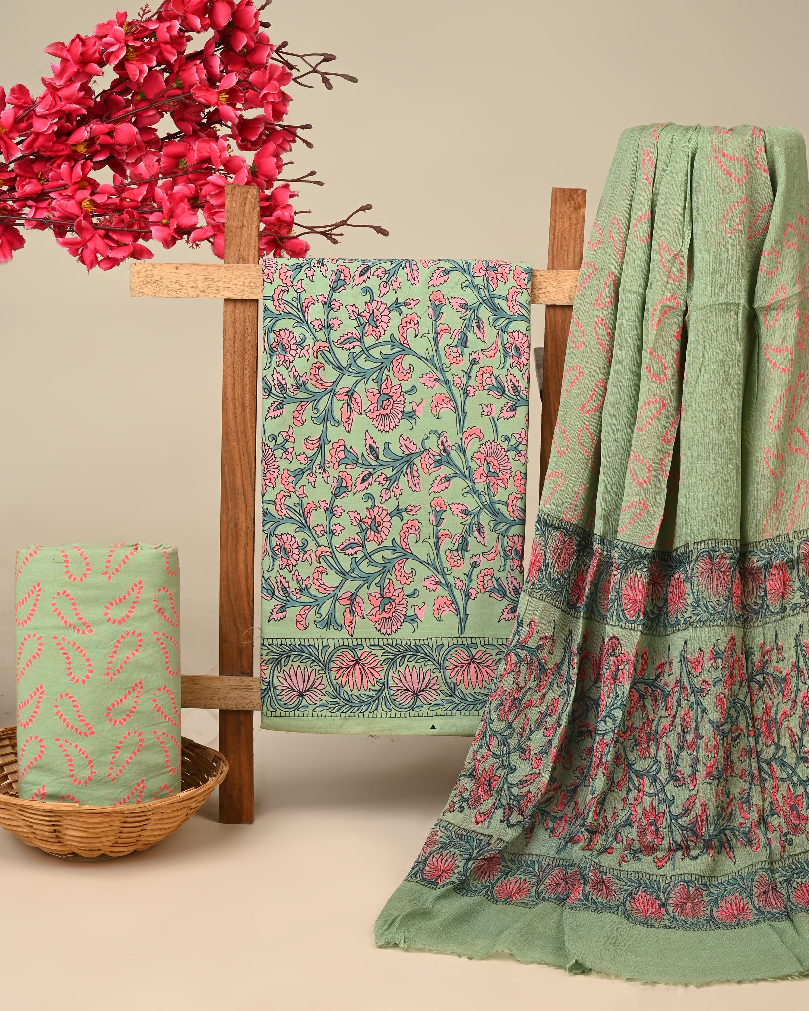 CHIFFON DUPATTA COTTON SUIT