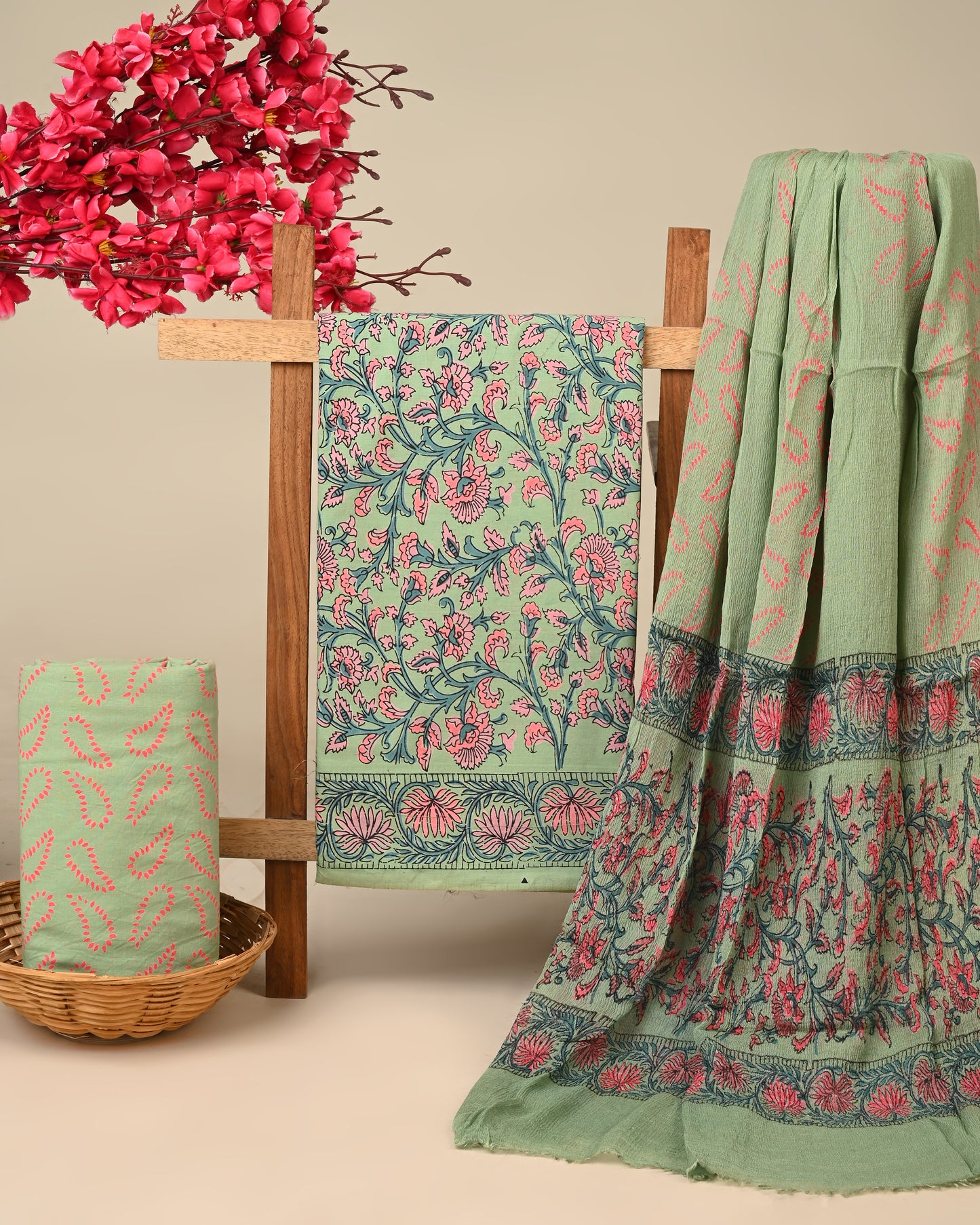 CHIFFON DUPATTA COTTON SUIT