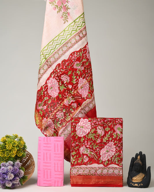 Maheshwari Silk Suit Set