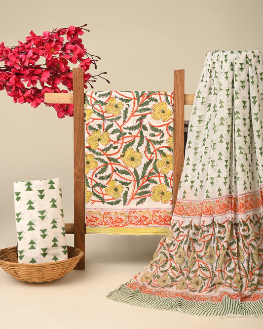 CHIFFON DUPATTA COTTON SUIT