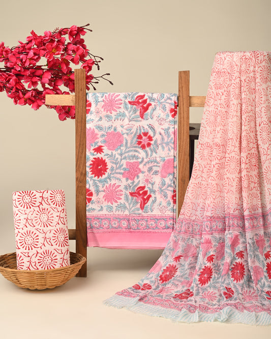CHIFFON DUPATTA COTTON SUIT