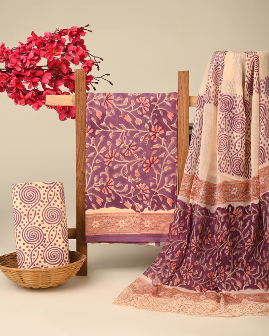 CHIFFON DUPATTA COTTON SUIT