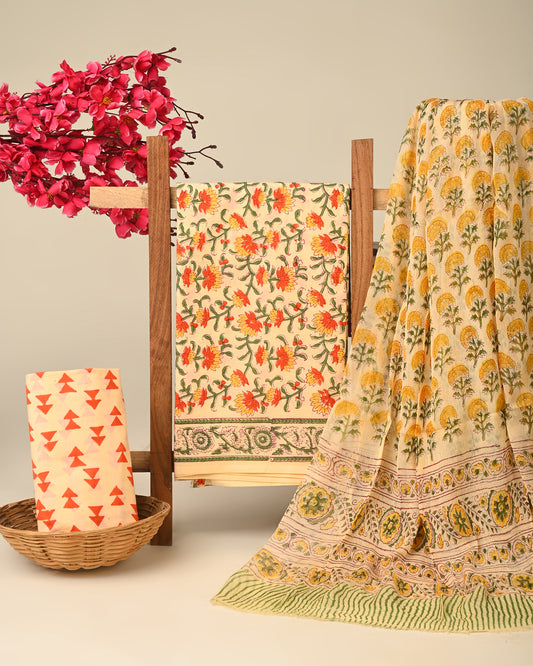 CHIFFON DUPATTA COTTON SUIT